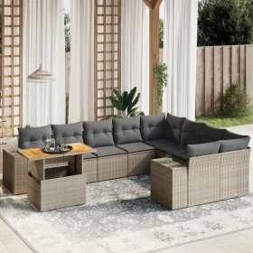 10-teiliges Gartensofa-Set mit grauen synthetischen Rattankissen von vidaXL, Gartensets - Ref: Foro24-3272803, Preis: 656,20 ...