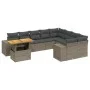 10-teiliges Gartensofa-Set mit grauen synthetischen Rattankissen von vidaXL, Gartensets - Ref: Foro24-3272803, Preis: 656,20 ...