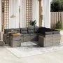 10-piece garden sofa set with gray synthetic rattan cushions by vidaXL, Garden sets - Ref: Foro24-3273244, Price: 619,06 €, D...