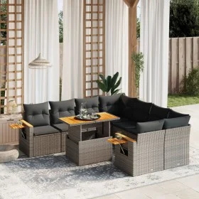 9-teiliges Gartenmöbel-Set und graue synthetische Rattankissen von vidaXL, Gartensets - Ref: Foro24-3273447, Preis: 592,79 €,...