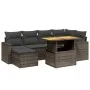 7-piece garden sofa set with gray PE rattan cushions by vidaXL, Garden sets - Ref: Foro24-3275594, Price: 451,69 €, Discount: %