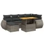 7-piece garden sofa set with gray PE rattan cushions by vidaXL, Garden sets - Ref: Foro24-3275818, Price: 482,33 €, Discount: %