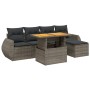 6-piece garden furniture set and gray synthetic rattan cushions by vidaXL, Garden sets - Ref: Foro24-3275811, Price: 396,64 €...
