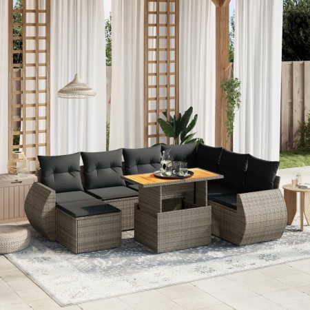 8-piece garden sofa set and gray synthetic rattan cushions by vidaXL, Garden sets - Ref: Foro24-3275832, Price: 524,74 €, Dis...
