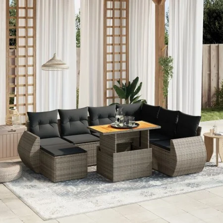 8-piece garden sofa set and gray synthetic rattan cushions by vidaXL, Garden sets - Ref: Foro24-3275832, Price: 534,72 €, Dis...