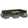 9-piece garden furniture set and gray synthetic rattan cushions by vidaXL, Garden sets - Ref: Foro24-3275853, Price: 591,44 €...