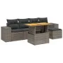 6-teiliges Gartenmöbel-Set und graue synthetische Rattankissen von vidaXL, Gartensets - Ref: Foro24-3275923, Preis: 406,58 €,...