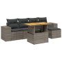 6-teiliges Gartenmöbel-Set und graue synthetische Rattankissen von vidaXL, Gartensets - Ref: Foro24-3275923, Preis: 393,90 €,...