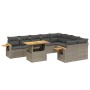 10-piece garden sofa set with gray synthetic rattan cushions by vidaXL, Garden sets - Ref: Foro24-3273678, Price: 630,63 €, D...