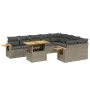 10-piece garden sofa set with gray synthetic rattan cushions by vidaXL, Garden sets - Ref: Foro24-3273678, Price: 638,88 €, D...