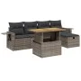 6-teiliges Gartenmöbel-Set und graue synthetische Rattankissen von vidaXL, Gartensets - Ref: Foro24-3275699, Preis: 385,93 €,...