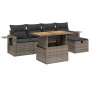 6-teiliges Gartenmöbel-Set und graue synthetische Rattankissen von vidaXL, Gartensets - Ref: Foro24-3275699, Preis: 385,03 €,...