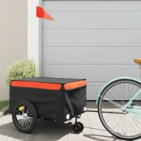 Black and orange iron bicycle trailer 45 kg by vidaXL, Bicycle trailers - Ref: Foro24-94103, Price: 101,47 €, Discount: %