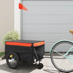 Schwarz-orangefarbener Fahrradanhänger aus Eisen, 45 kg von vidaXL, Fahrradanhänger - Ref: Foro24-94103, Preis: 103,39 €, Rab...