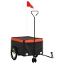 Remolque para bicicleta hierro negro y naranja 45 kg de vidaXL, Remolques para bicicletas - Ref: Foro24-94103, Precio: 90,45 ...