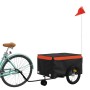 Remolque para bicicleta hierro negro y naranja 45 kg de vidaXL, Remolques para bicicletas - Ref: Foro24-94103, Precio: 90,45 ...
