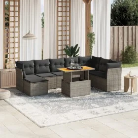 9-teiliges Gartenmöbel-Set und graue synthetische Rattankissen von vidaXL, Gartensets - Ref: Foro24-3270976, Preis: 544,12 €,...