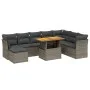 9-piece garden furniture set and gray synthetic rattan cushions by vidaXL, Garden sets - Ref: Foro24-3270976, Price: 544,12 €...
