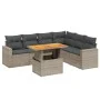 7-piece garden sofa set with gray PE rattan cushions by vidaXL, Garden sets - Ref: Foro24-3271333, Price: 455,61 €, Discount: %