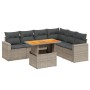 7-teiliges Gartensofa-Set mit grauen PE-Rattan-Kissen von vidaXL, Gartensets - Ref: Foro24-3271333, Preis: 454,91 €, Rabatt: %