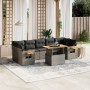 8-teiliges Gartensofa-Set und graue synthetische Rattankissen von vidaXL, Gartensets - Ref: Foro24-3271669, Preis: 538,96 €, ...