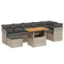 8-teiliges Gartensofa-Set und graue synthetische Rattankissen von vidaXL, Gartensets - Ref: Foro24-3270948, Preis: 489,63 €, ...