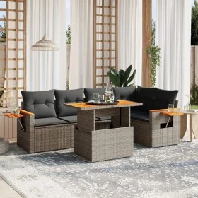 6-piece garden furniture set and gray synthetic rattan cushions by vidaXL, Garden sets - Ref: Foro24-3271746, Price: 411,02 €...