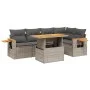 6-teiliges Gartenmöbel-Set und graue synthetische Rattankissen von vidaXL, Gartensets - Ref: Foro24-3271746, Preis: 411,02 €,...