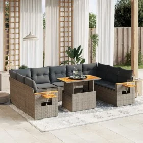 11-piece garden sofa set and gray synthetic rattan cushions by vidaXL, Garden sets - Ref: Foro24-3273692, Price: 698,27 €, Di...