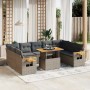 11-piece garden sofa set and gray synthetic rattan cushions by vidaXL, Garden sets - Ref: Foro24-3273692, Price: 696,14 €, Di...