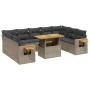 11-piece garden sofa set and gray synthetic rattan cushions by vidaXL, Garden sets - Ref: Foro24-3273692, Price: 698,27 €, Di...