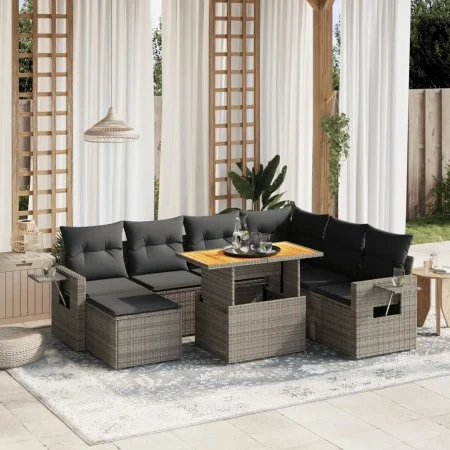 8-piece garden sofa set and gray synthetic rattan cushions by vidaXL, Garden sets - Ref: Foro24-3275720, Price: 514,67 €, Dis...