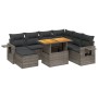Set de sofás de jardín 8 pzas y cojines ratán sintético gris de vidaXL, Conjuntos de jardín - Ref: Foro24-3275720, Precio: 51...