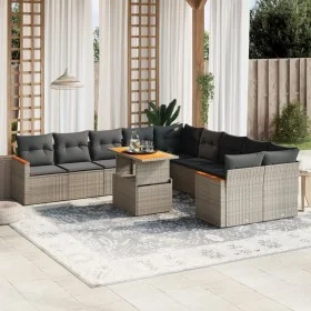 11-teilige Gartensofagarnitur und graue synthetische Rattankissen von vidaXL, Gartensets - Ref: Foro24-3273265, Preis: 677,13...