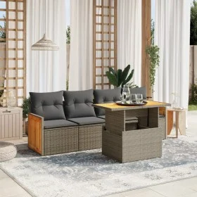 Garden sofa set with cushions 5 pieces gray synthetic rattan by vidaXL, Garden sets - Ref: Foro24-3273839, Price: 348,27 €, D...