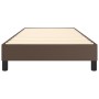 Estructura de cama sin colchón cuero sintético marrón 80x200 cm