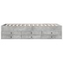 Betongraue Holzwerkstoffliege mit Schubladen 90x200 cm von vidaXL, Betten und Lattenroste - Ref: Foro24-3280877, Preis: 178,9...
