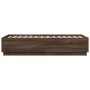 Bed frame with LED lights oak brown wood 75x190 cm by vidaXL, Beds and slatted bases - Ref: Foro24-3209673, Price: 127,75 €, ...
