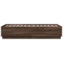 Estructura cama con luces LED madera marrón roble 75x190 cm de vidaXL, Camas y somieres - Ref: Foro24-3209673, Precio: 129,24 €