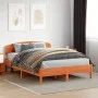 Bed frame with wax brown pine wood headboard 150x200 cm by vidaXL, Beds and slatted bases - Ref: Foro24-3207208, Price: 193,4...