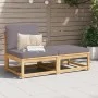 3-piece garden furniture set with acacia wood cushions by vidaXL, Modular outdoor sofas - Ref: Foro24-366497, Price: 271,34 €...