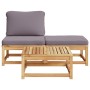 3-piece garden furniture set with acacia wood cushions by vidaXL, Modular outdoor sofas - Ref: Foro24-366497, Price: 277,38 €...