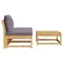 3-piece garden furniture set with acacia wood cushions by vidaXL, Modular outdoor sofas - Ref: Foro24-366497, Price: 271,34 €...