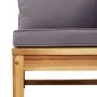 3-piece garden furniture set with acacia wood cushions by vidaXL, Modular outdoor sofas - Ref: Foro24-366497, Price: 271,34 €...