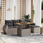 6-teiliges Gartenmöbel-Set und graue synthetische Rattankissen von vidaXL, Gartensets - Ref: Foro24-3272173, Preis: 391,39 €,...