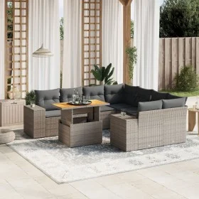 9-piece garden furniture set and gray synthetic rattan cushions by vidaXL, Garden sets - Ref: Foro24-3272565, Price: 609,88 €...