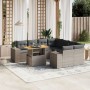 9-piece garden furniture set and gray synthetic rattan cushions by vidaXL, Garden sets - Ref: Foro24-3272565, Price: 593,61 €...