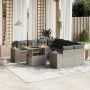 Set de muebles de jardín 9 pzas y cojines ratán sintético gris de vidaXL, Conjuntos de jardín - Ref: Foro24-3272565, Precio: ...