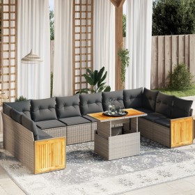 11-piece garden sofa set and gray synthetic rattan cushions by vidaXL, Garden sets - Ref: Foro24-3274133, Price: 685,77 €, Di...