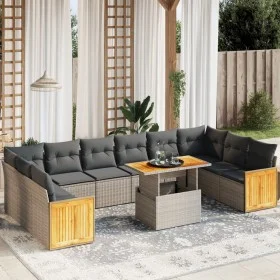 11-piece garden sofa set and gray synthetic rattan cushions by vidaXL, Garden sets - Ref: Foro24-3274133, Price: 698,94 €, Di...